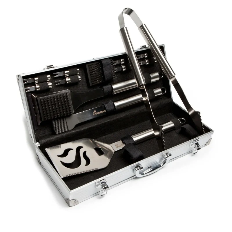 13 piece stainless steel bbq tool set