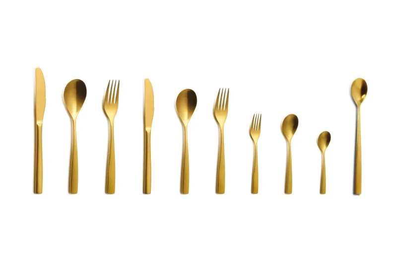 18 8 gold stainless steel flatware set by oro bcn