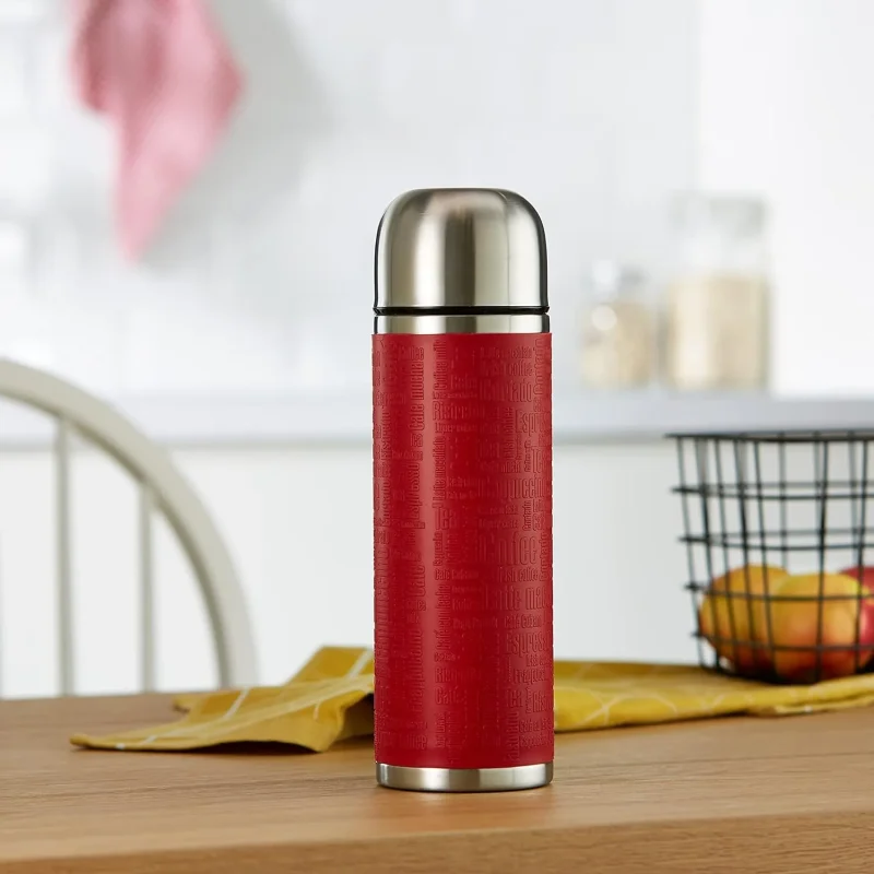 1l senator thermal flask red white