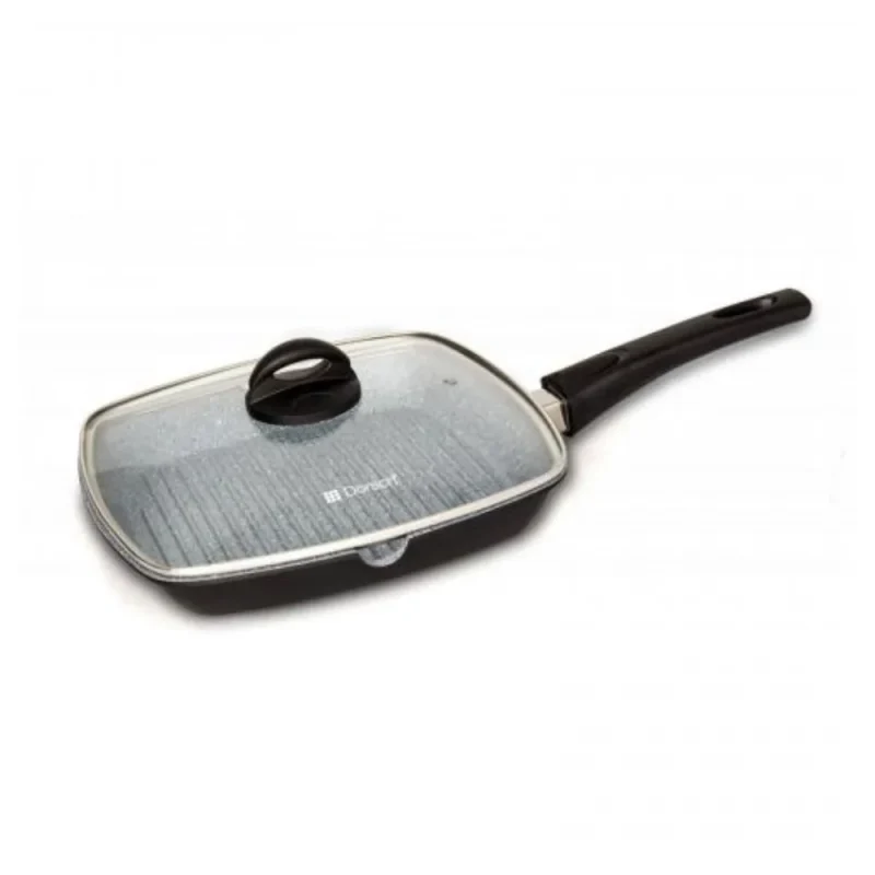 28cm non stick grill pan with lid premium heat resistant cookware