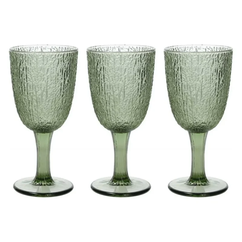 3 pack green goblets