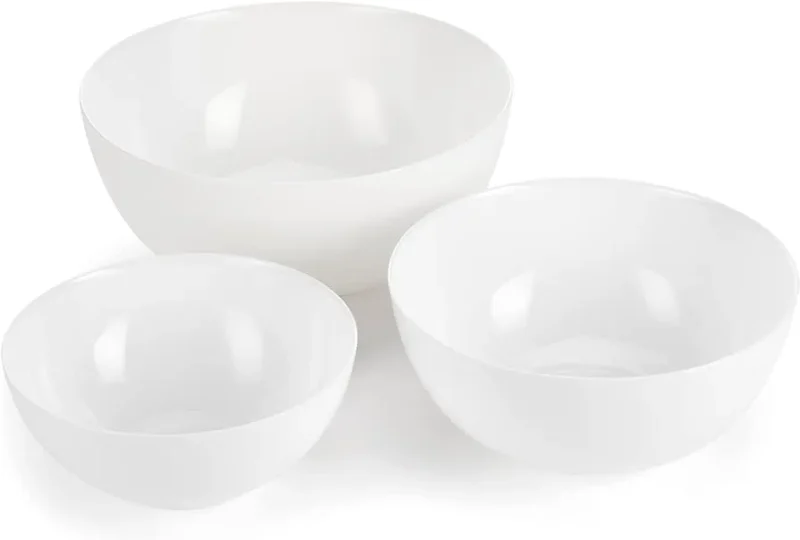 3 piece glass nesting bowls set