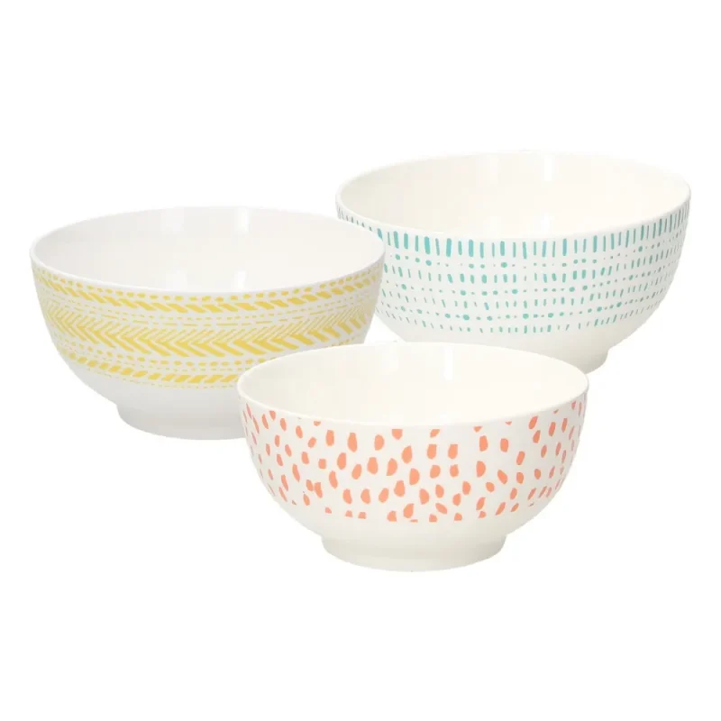 3 piece iris aqua bowl set high quality durable easy clean