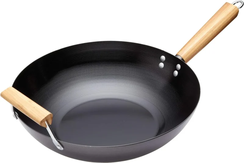 35cm carbon steel non stick wok oriental cooking essential