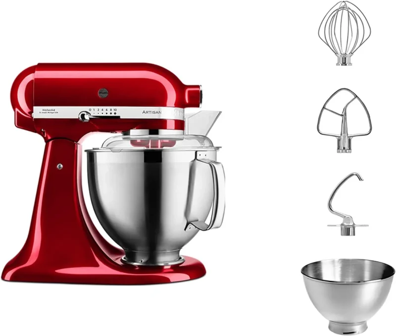 4 8 l artisan tilt head stand mixer candy apple red