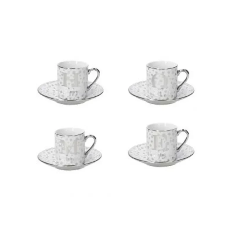 4 piece christmas coffee cups saucers set