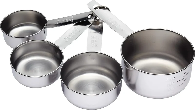 4 piece stainless steel measuring cup set