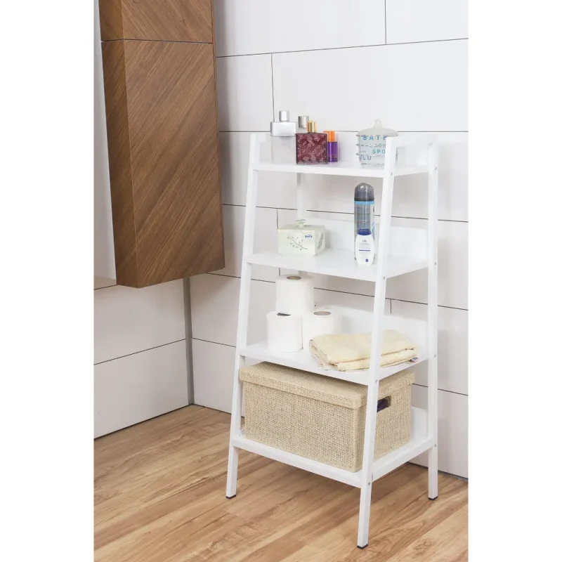 4 shelf white metal bathroom storage iris brand