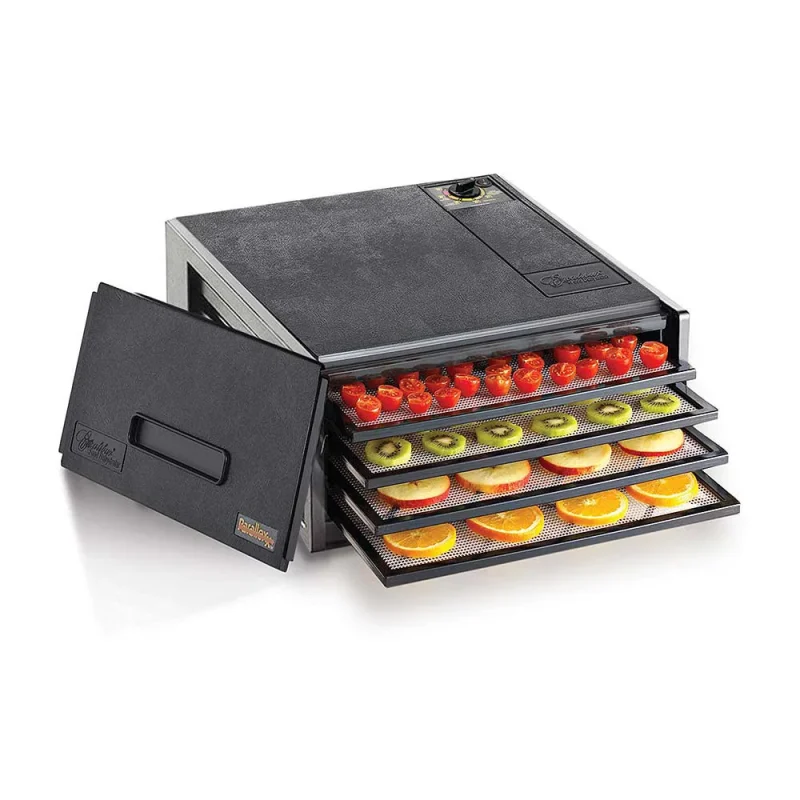 4 tray black solid door dehydrator no timer