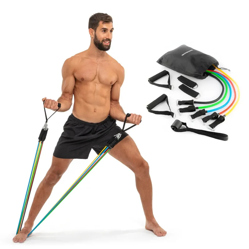 5 piece resistance band set with guide accessories