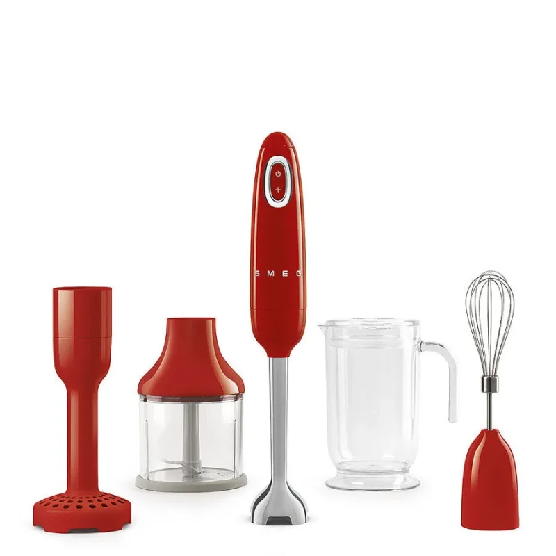 50s retro red tritan hand blender complete set