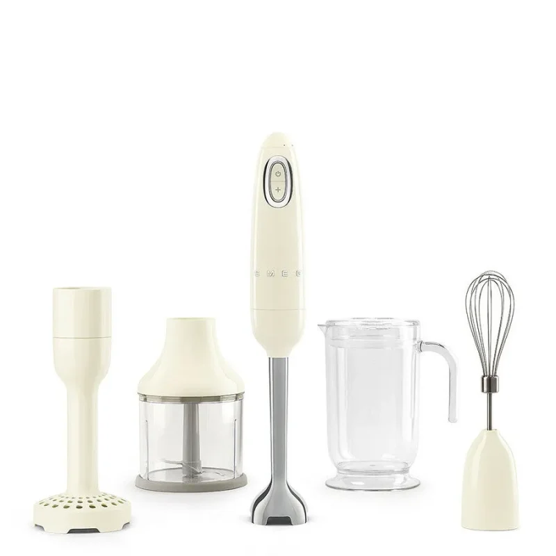 50s style aesthetic hand blender cream tritan with accessories