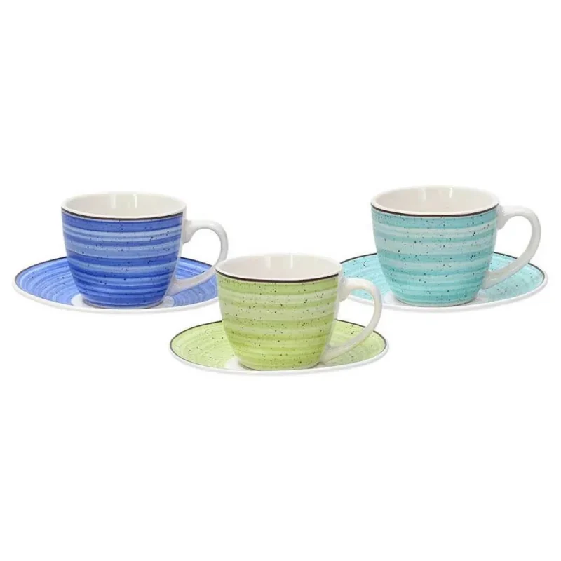 6 piece bahamas coffee cup set with saucers iris