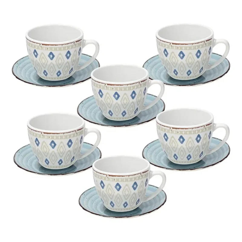 6 piece casablanca coffee cups set premium quality