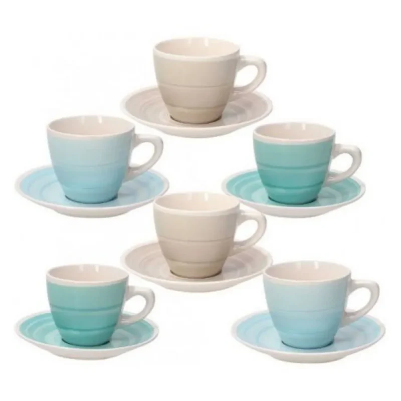 6 piece louise almeida tea cup set with saucers premium quality