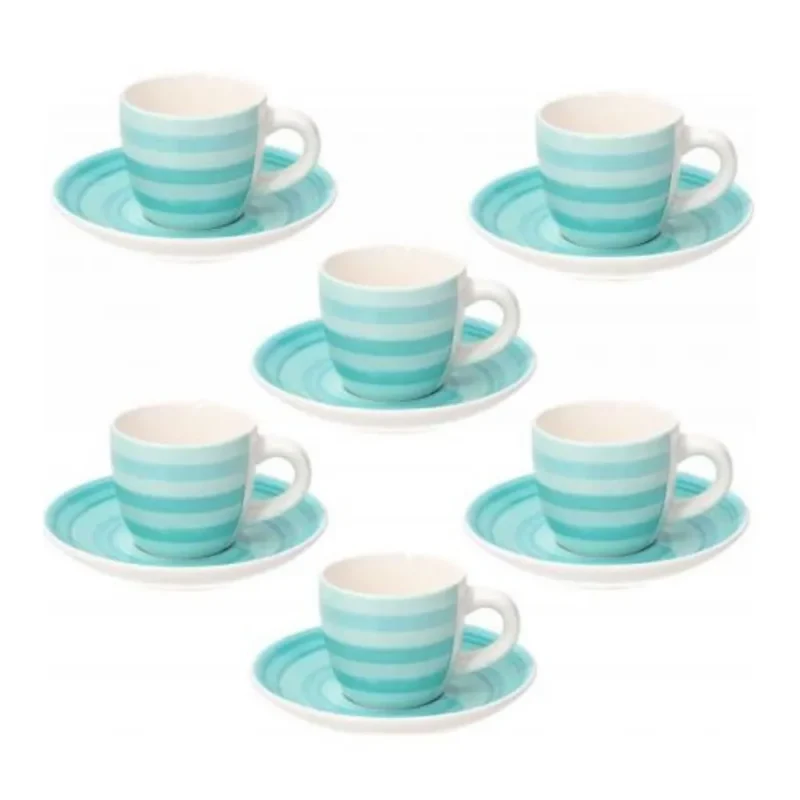 6 piece spin coffee cup saucer set premium quality