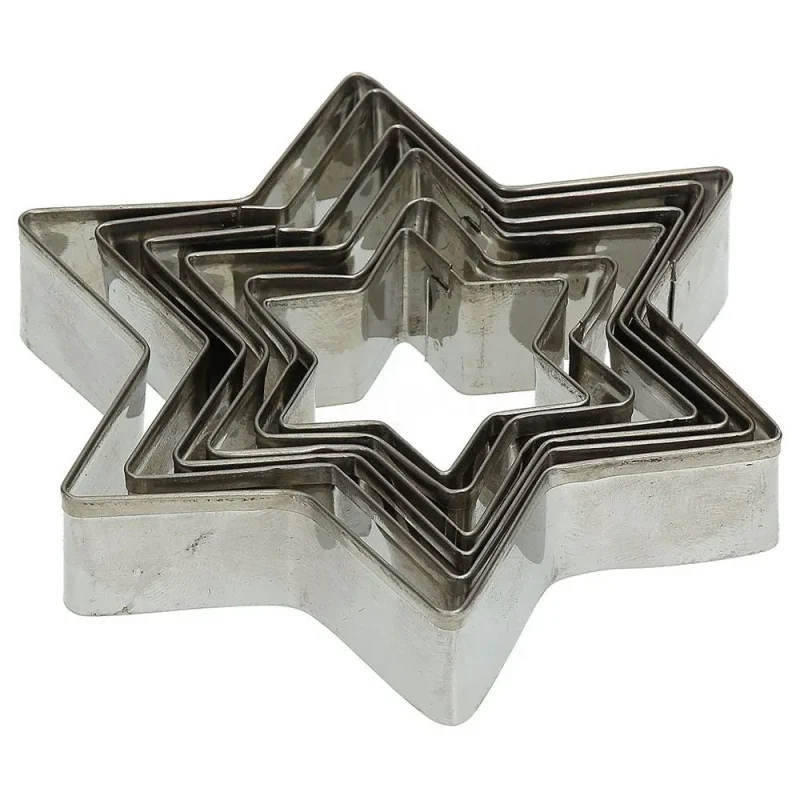 6 piece stainless steel star mold set 18 10 high quality