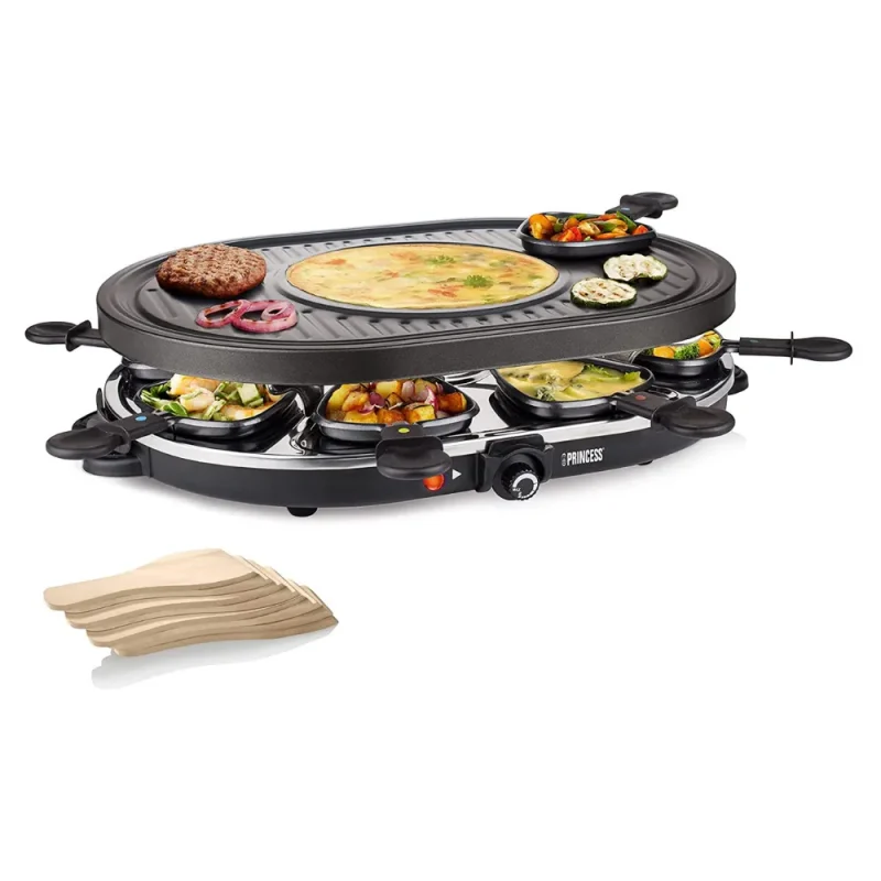 8 oval raclette grill 1200w premium electric cheese melter