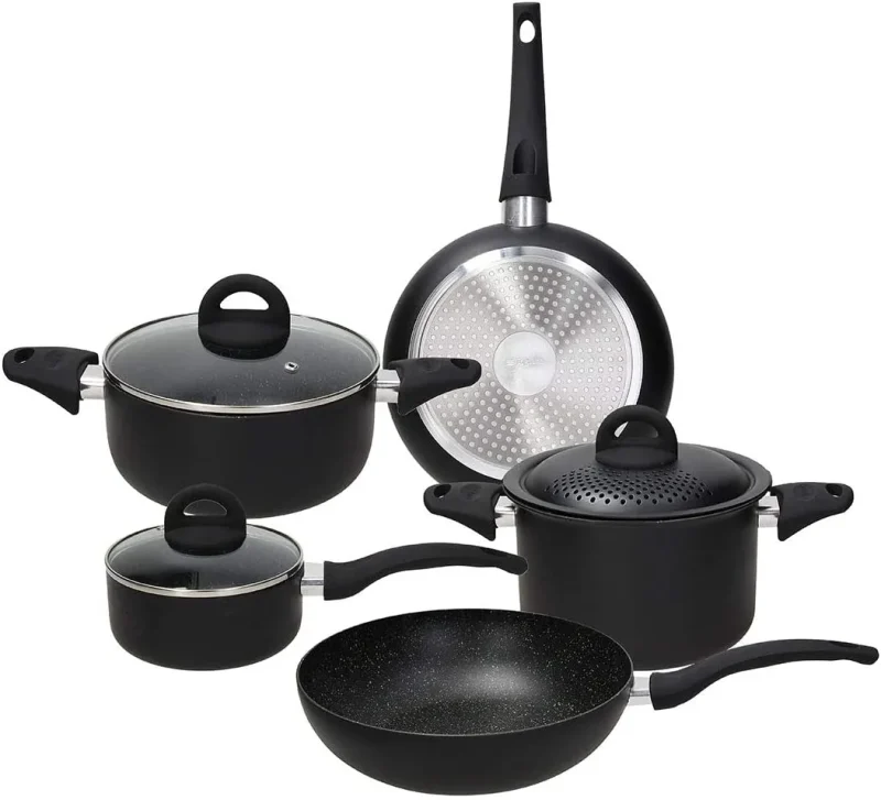 8 piece black rock cooking set premium quality easy returns