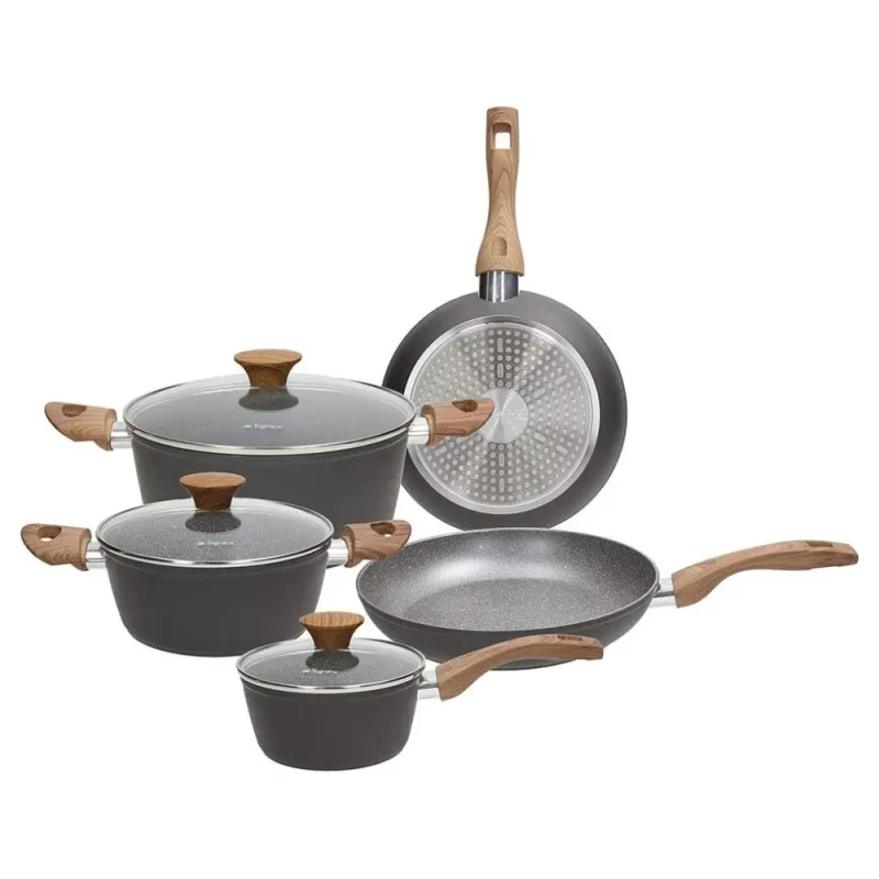 8 piece stone forged aluminum cookware set