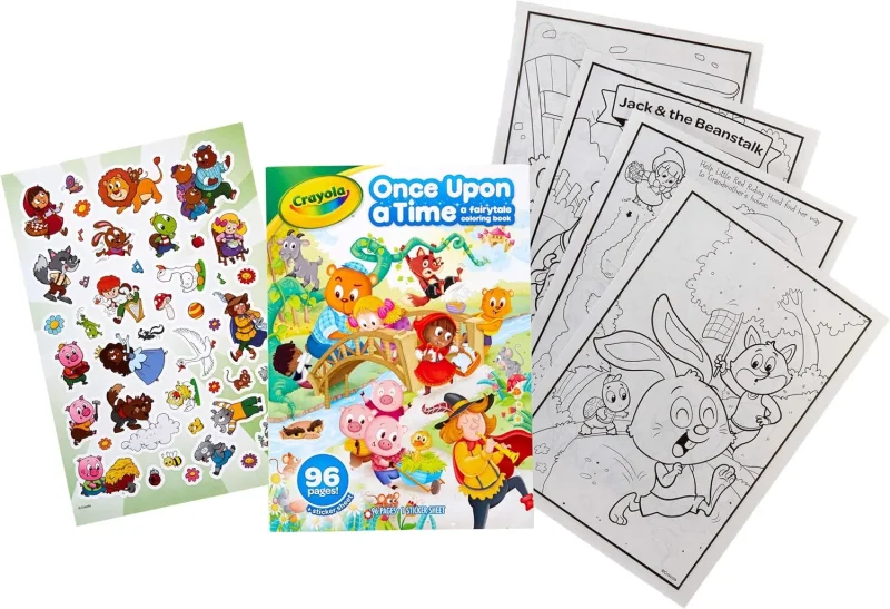 96 page coloring book stickers set