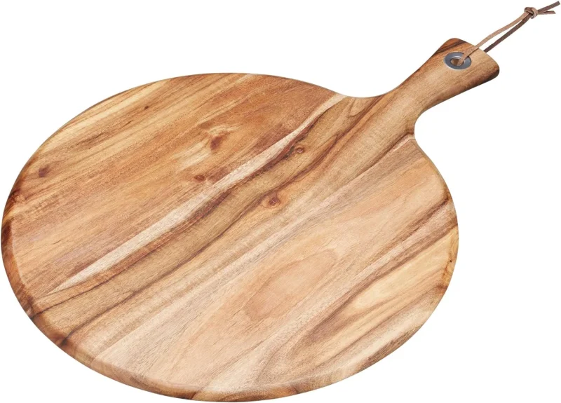 acacia wood round serving board natural elements