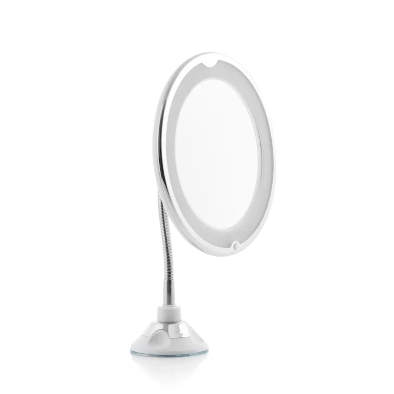 adjustable led magnifying mirror with suction pad flexible arm