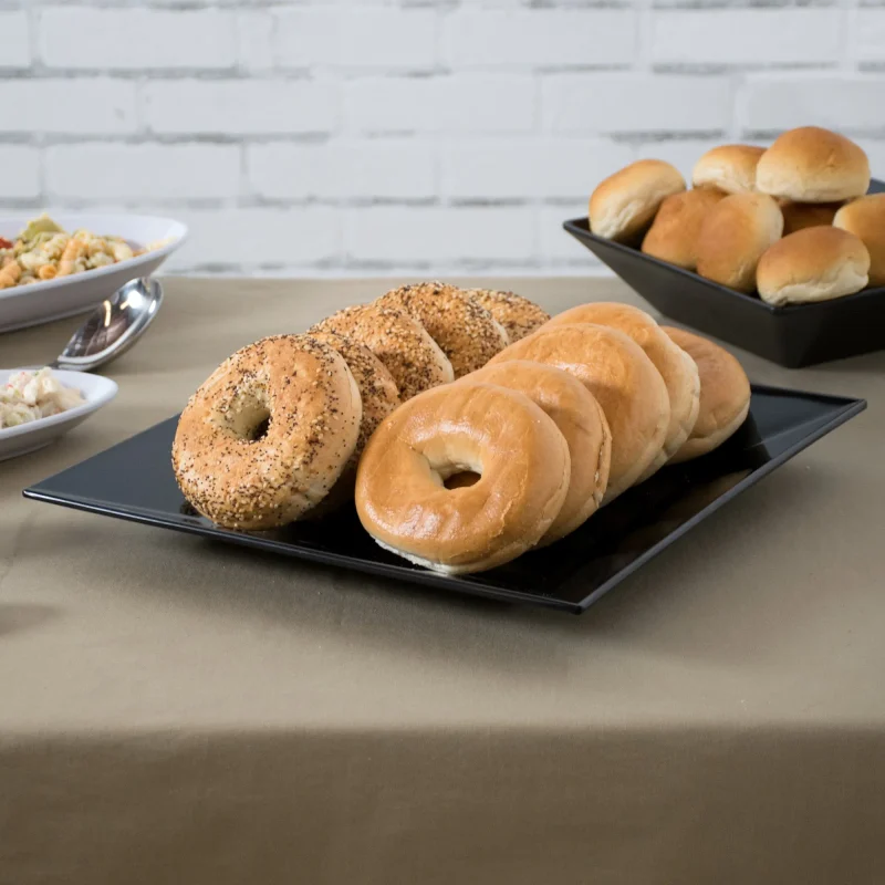 black melamine square platter