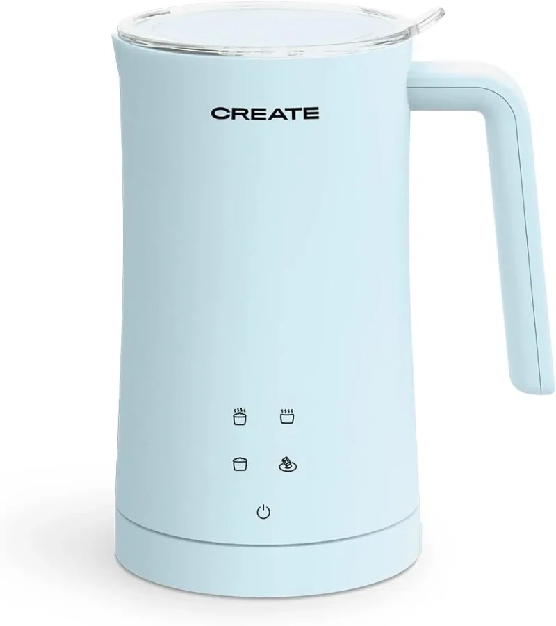 blue milk frother steamer hot cold milk