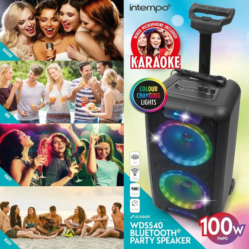 bluetooth party speaker karaoke machine