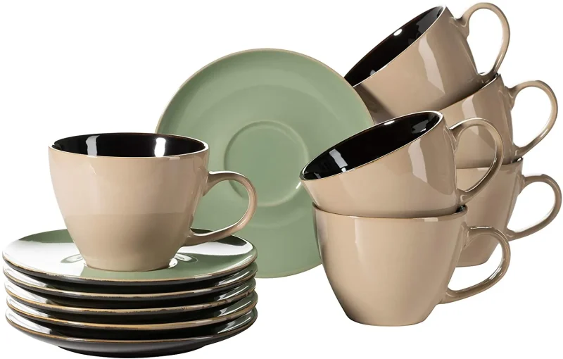 ceramic cappuccino cups set