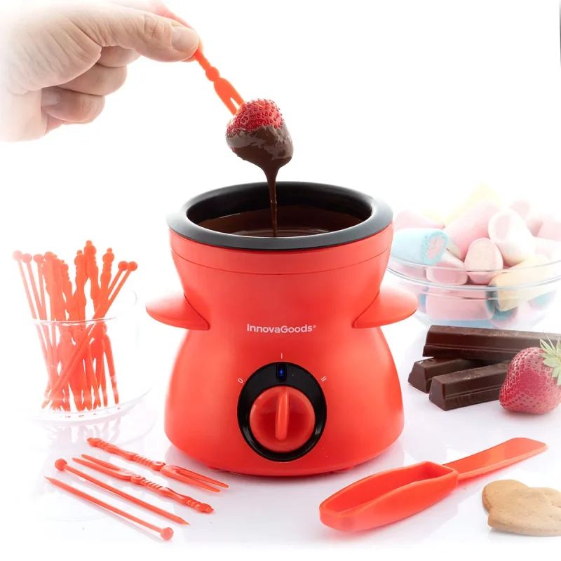 chocolate fondue set with accessories