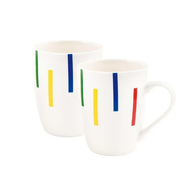 colorful rainbow ceramic mug set of 2 best gift idea