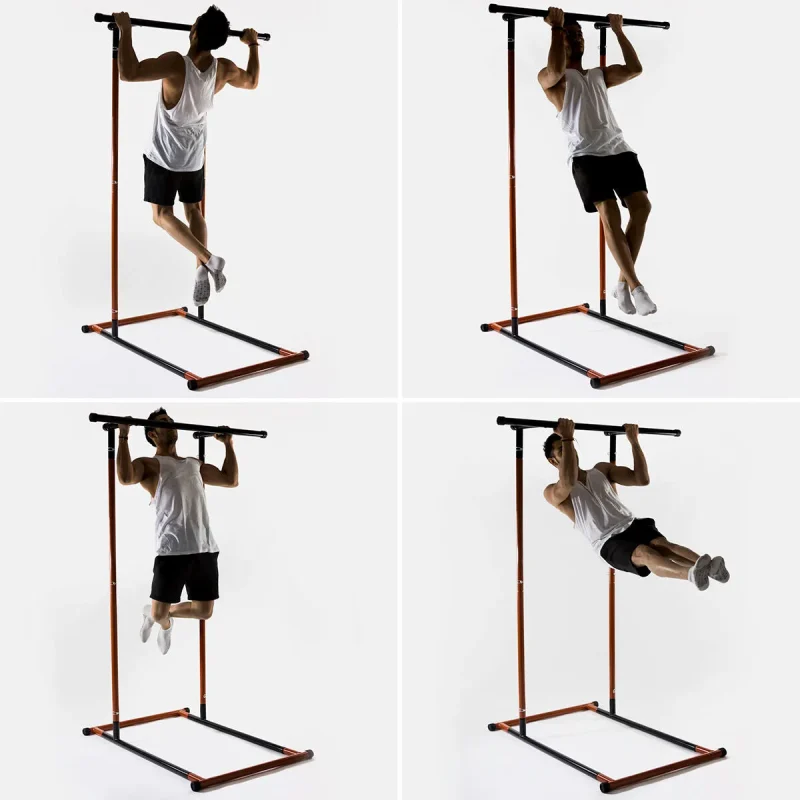 compact full body pull up station with exercise guide