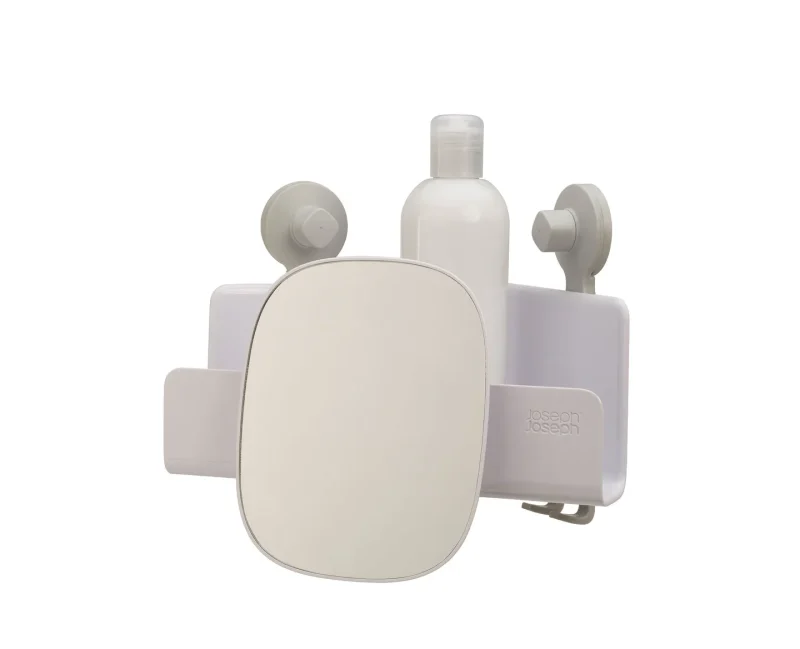 compact shower corner shelf with detachable mirror