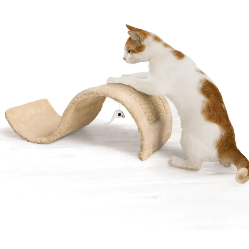 compact wavy scratching pad for cats durable and stylish