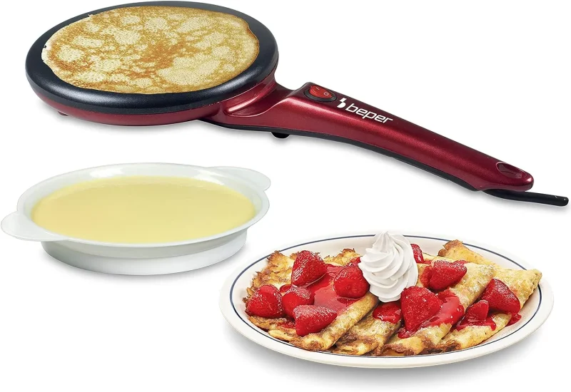 electric crepe maker with ergonomic handle