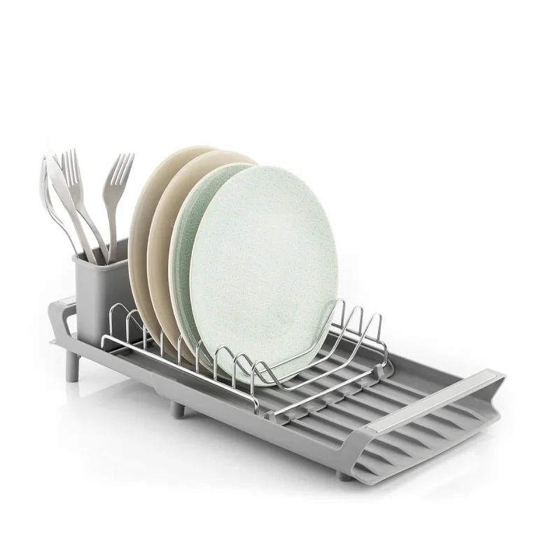 extendable sink dish drainer for compact storage