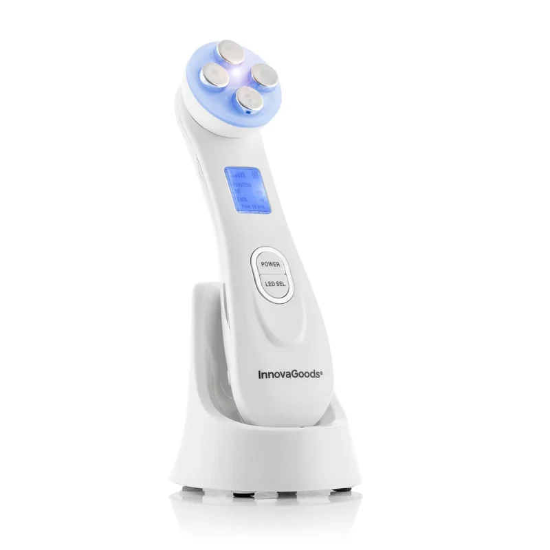 facial massager with rf led phototherapy electrostimulation