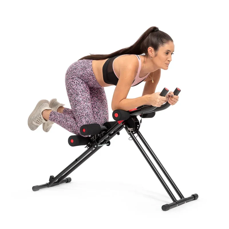 folding abdominal workout machine with exercise guide