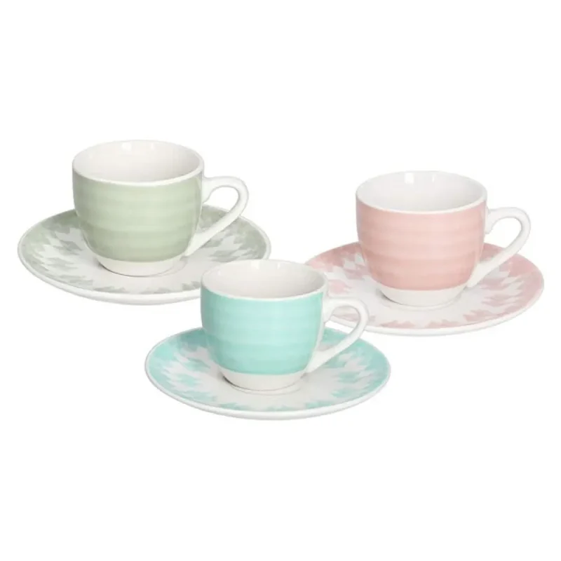 gipsy soft 6 piece coffee cup set with plates