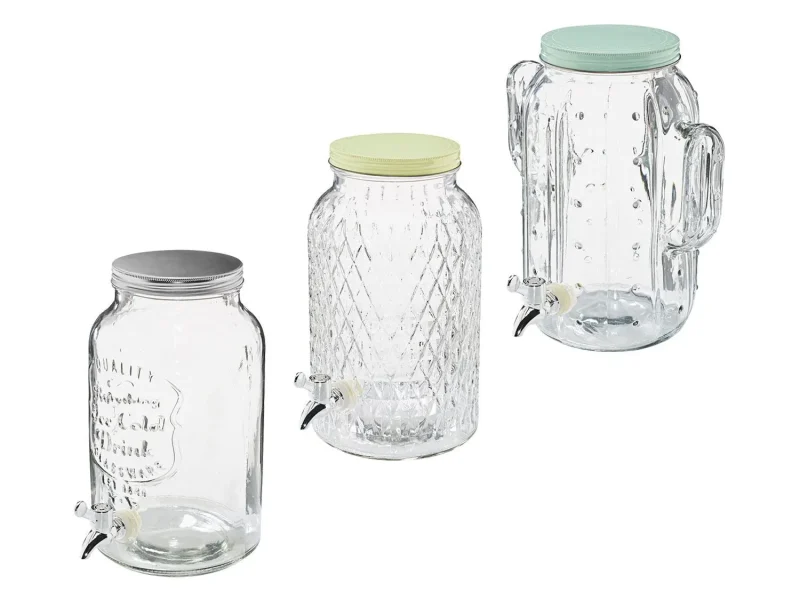 glass beverage dispenser for refreshments