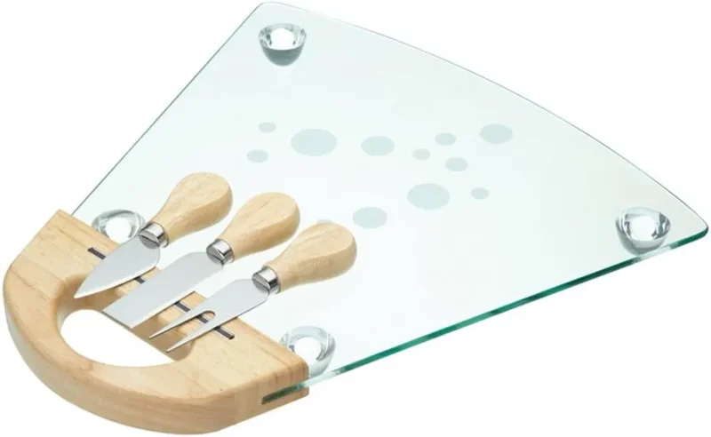 glass cheese serving set for masterclass