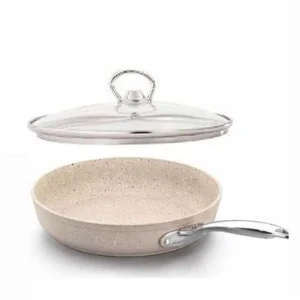 granita collection non stick frying pan with glass lid