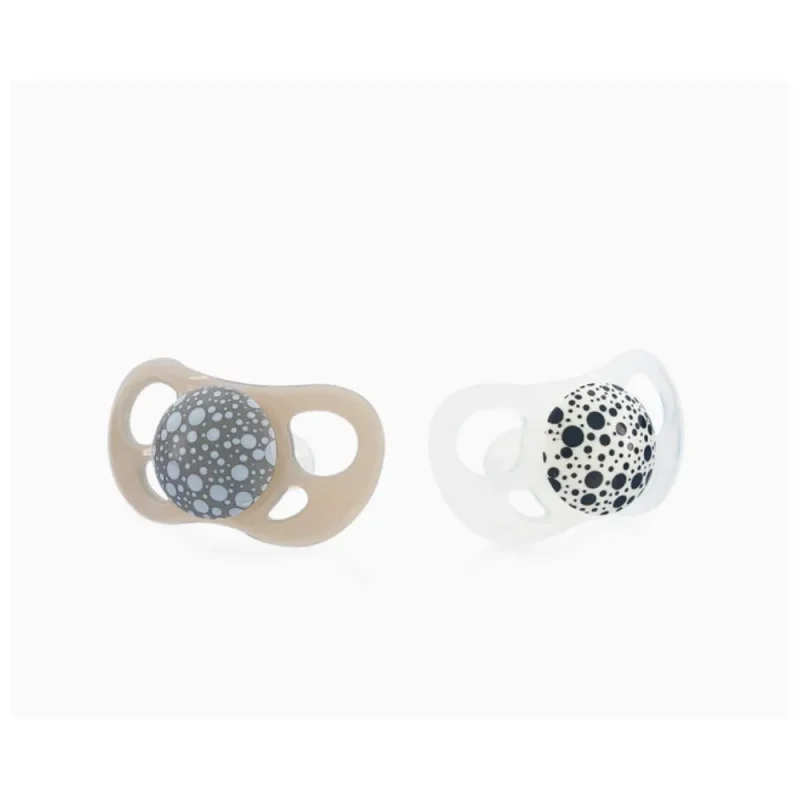 grey white baby pacifiers 2 pack