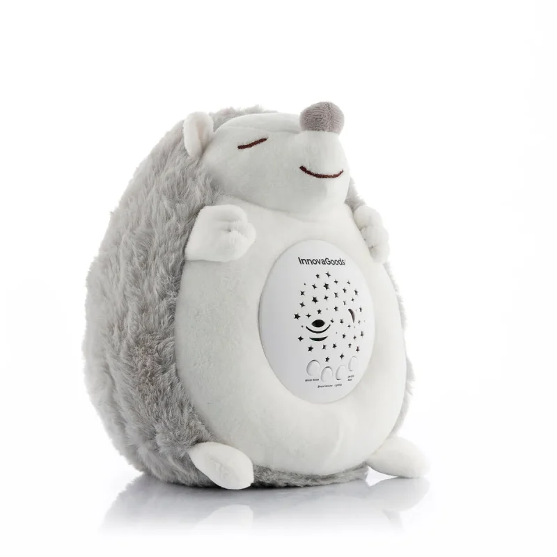 hedgehog plush toy with white noise nightlight projector