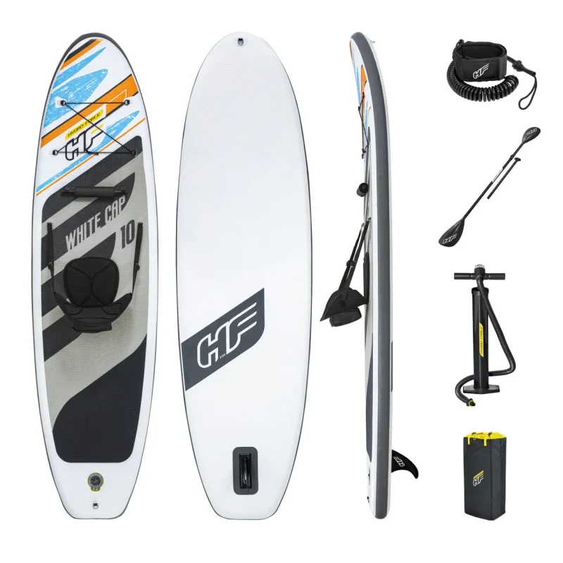 hydroforce white cap stand up paddle board high performance compact design for easy transport and storage