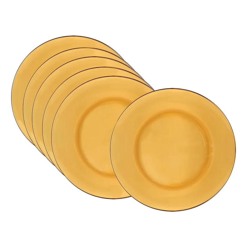 lys amber 19cm dessert plates 6 piece set