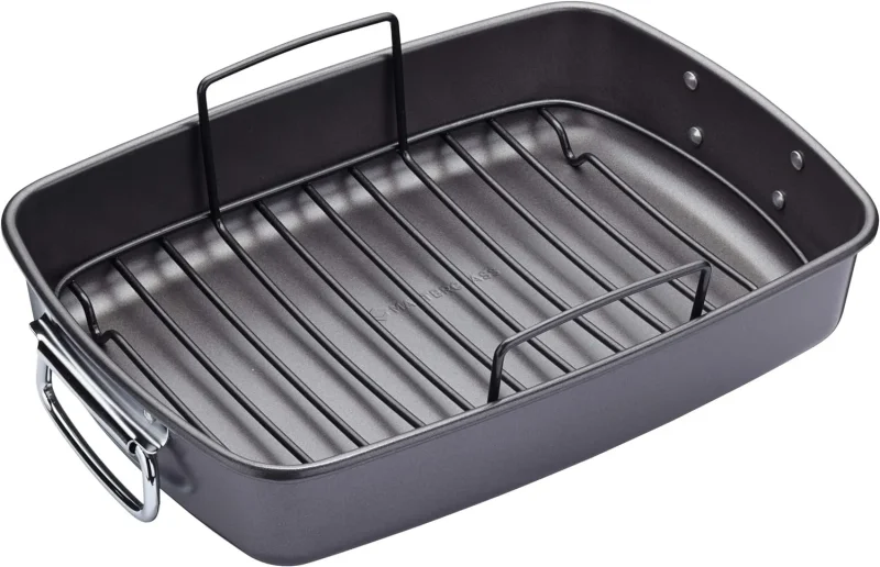 non stick roasting pan with rack masterclass