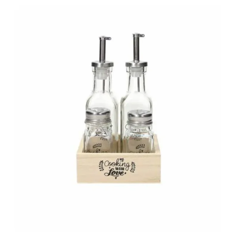 organic oil vinegar pepper salt set